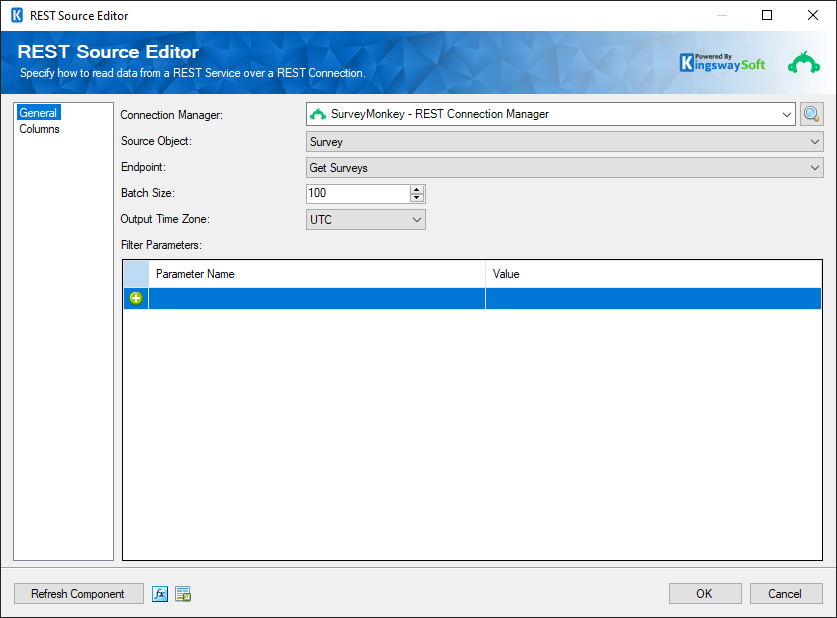 SSIS SurveyMonkey REST Source